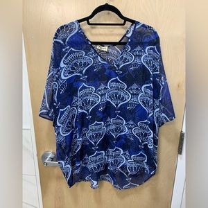 SHOW ME YOUR MUMU Sheer V Neck Shirt